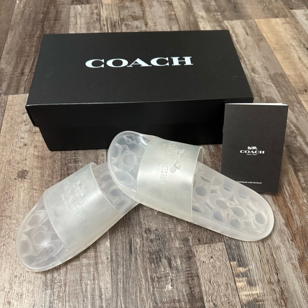 Coach Clear Jelly Slides - COACH Logo